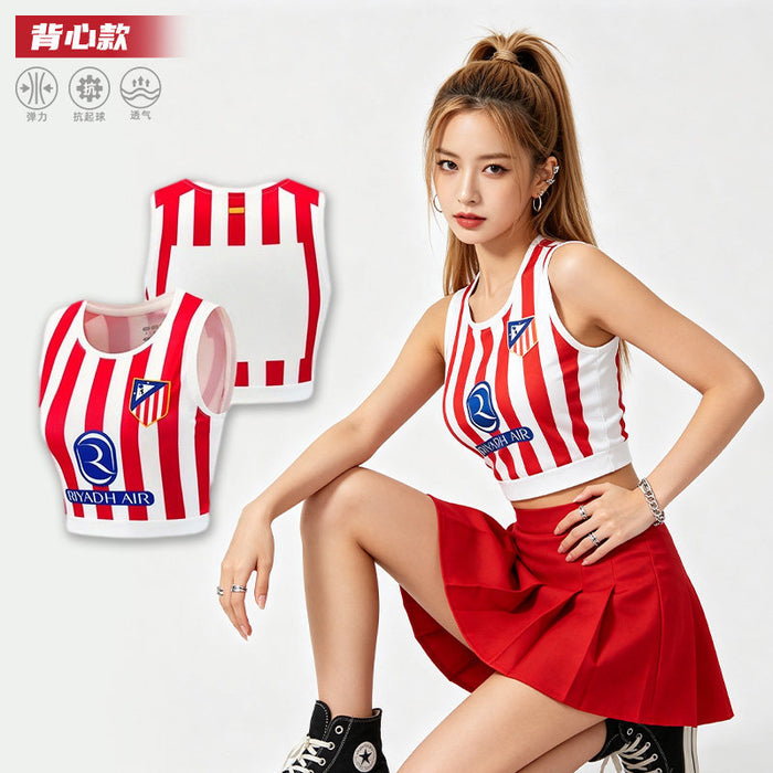 Wholesale World Cup National Team Football Girls Crop Top Short-Sleeve Sports Vest