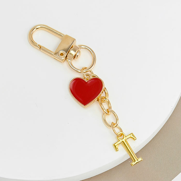 Wholesale 26-letter heart pendant Valentine's Day keychain