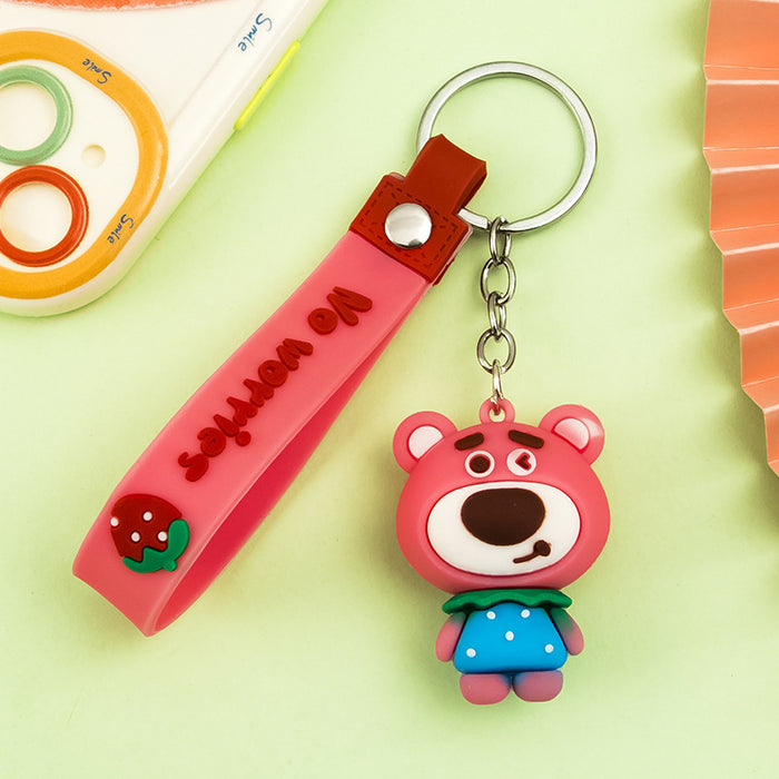 Wholesale Cartoon  bear keychain cute key chain doll claw  silicone key pendant car bag ornaments