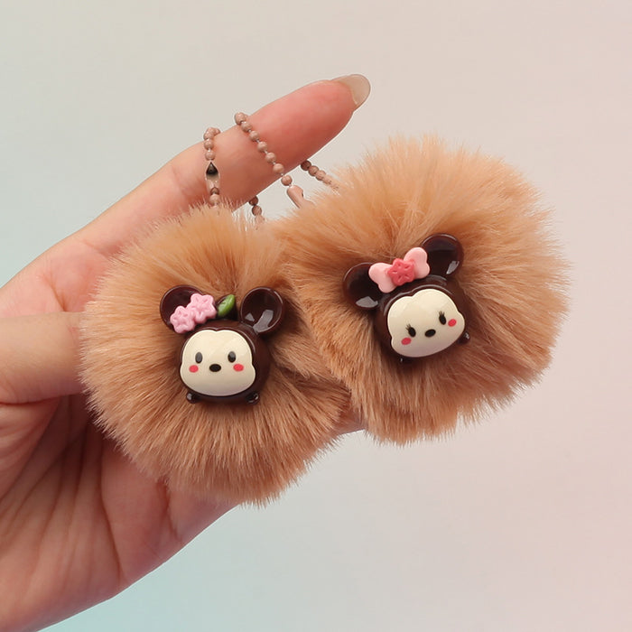Wholesale Plush Bear Pom Pom Keychain Pendant Fashion Bag Charm For Gift
