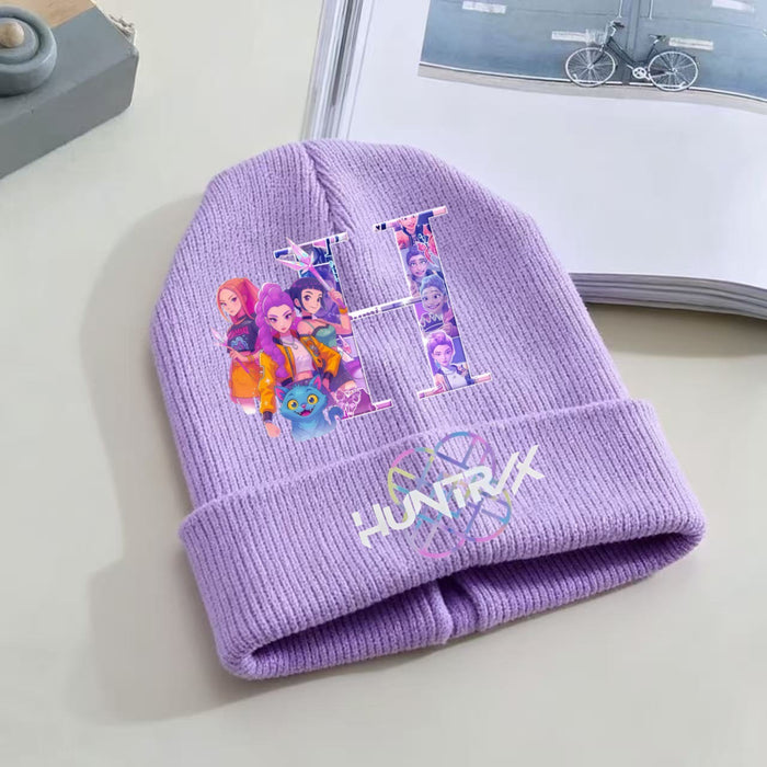 Wholesale KPOP Knitted Cartoon Letter Print Hat