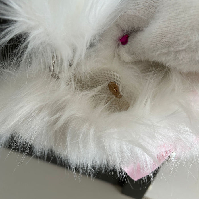 Wholesale Cute girl plush bow cat crossbody plush small bag