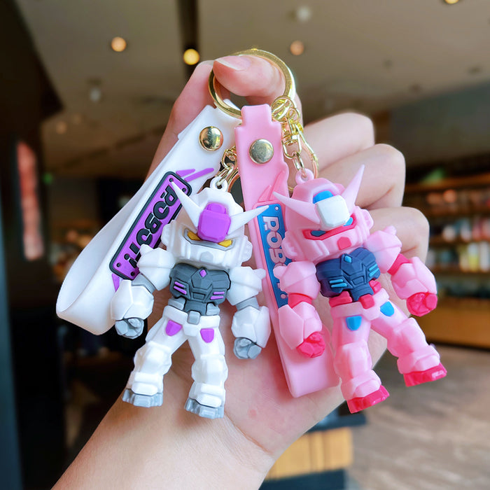 Wholesale Cartoon warrior keychain tide play doll car key chain bag car pendant claw machine gif