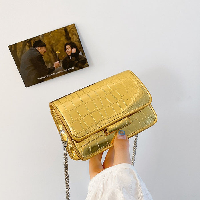 Wholesale Small square bag new high-end niche crossbody silver mini bag