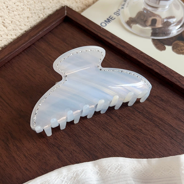 Wholesale French Chic Sparkling Acetate Claw Hair Clip Light Blue - Trendy Hair Accessory for Everyday Styling