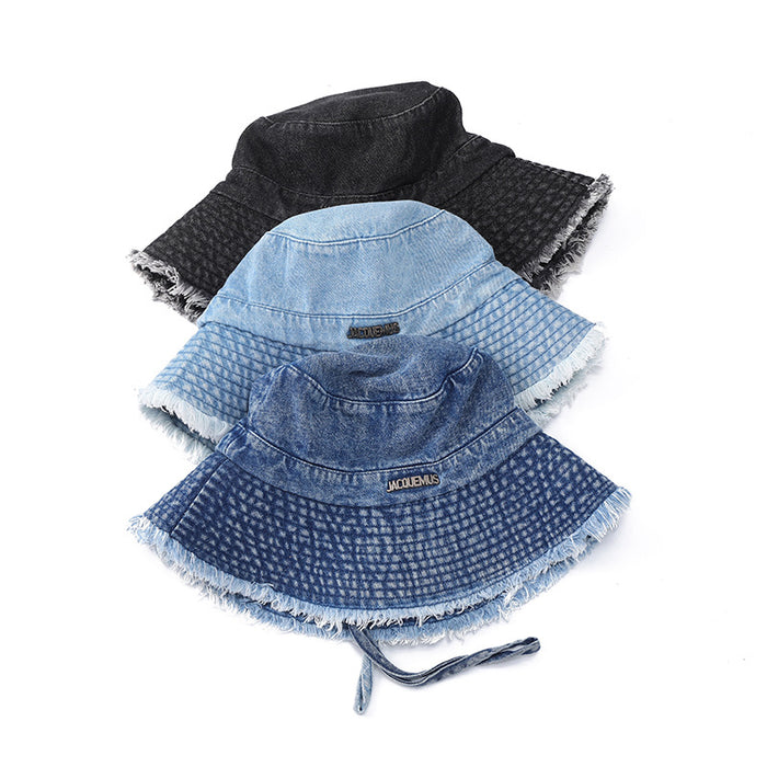 Wholesale Bucket Hat for Women, Summer Sun Protection Vintage Frayed Brim Bucket Hat