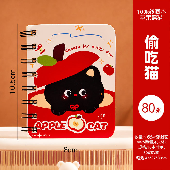Wholesale Cartoon Cat Pattern A7 Pocket Notebook Trendy Cute Coil Notepad