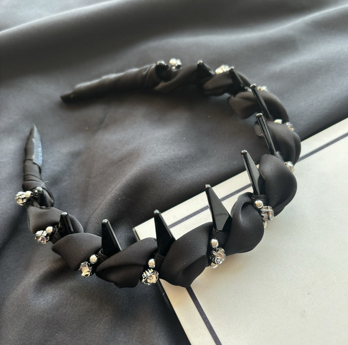 Wholesale Rhinestone Mesh Wavy Headband New Crystal High Cranial Top Head Hoop