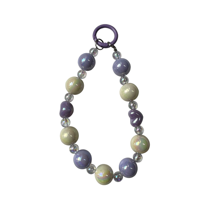 Wholesale Handmade beaded bag bracelet keychain, colorful acrylic plated car keychain pendant