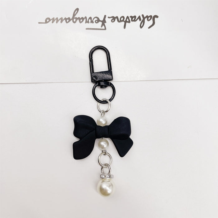 Wholesale Soft Touch Lacquer Bow Keychain Mixed Color Plastic Bag Charm MOQ≥2
