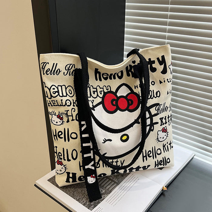 Wholesale Cartoon Canvas Bag Fashion Bag Handbag Cute Work Clothing Versatile Shoulder Tote Large Capacity