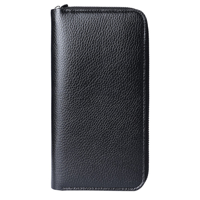 Wholesale Men's Long Zipper Wallet Large Capacity Leather Clip Handheld Phone Bag Casual Business Card Slot Money Bag