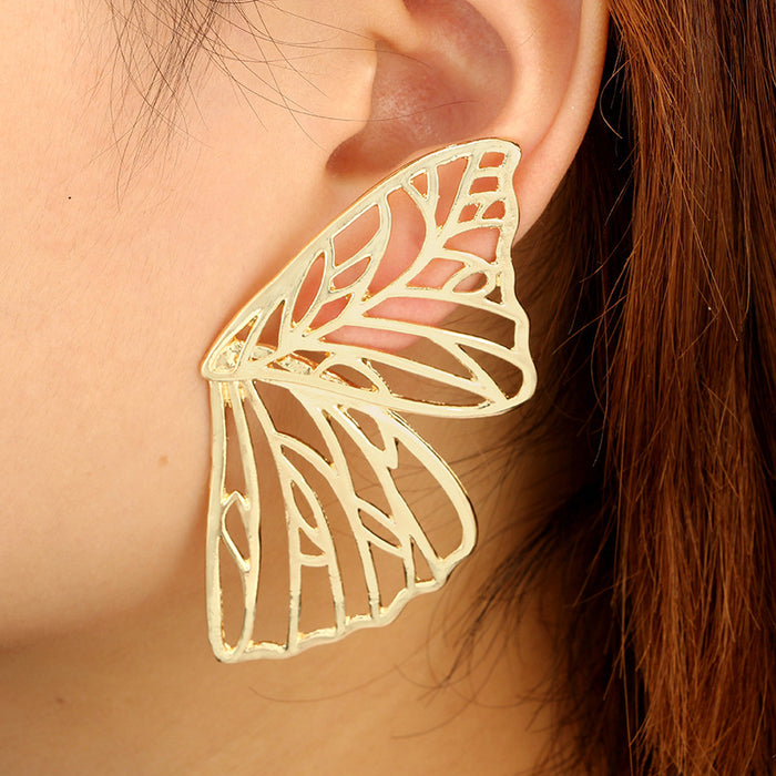 Wholesale Alloy Butterfly Earrings Exaggerated Large Flower Stud