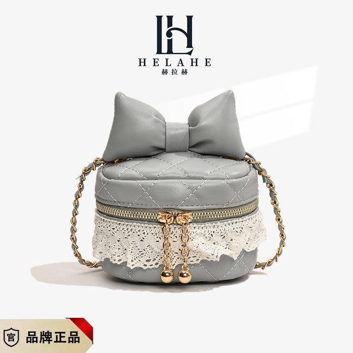 Wholesale New lace bow embroidery thread bucket bag, parent-child chain crossbody bag