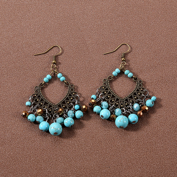 Wholesale Alloy Bohemian Ethnic Style Su Song Stone Earrings JDC-ES-Gumi007