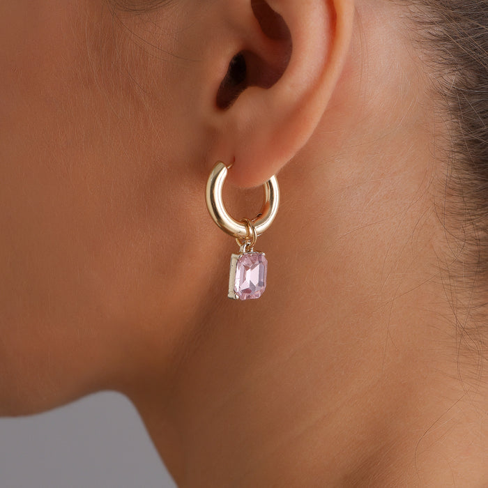 Wholesale Jewelry Crystal String Jewelry Stone Square Tassel Necklace Women's Elegant