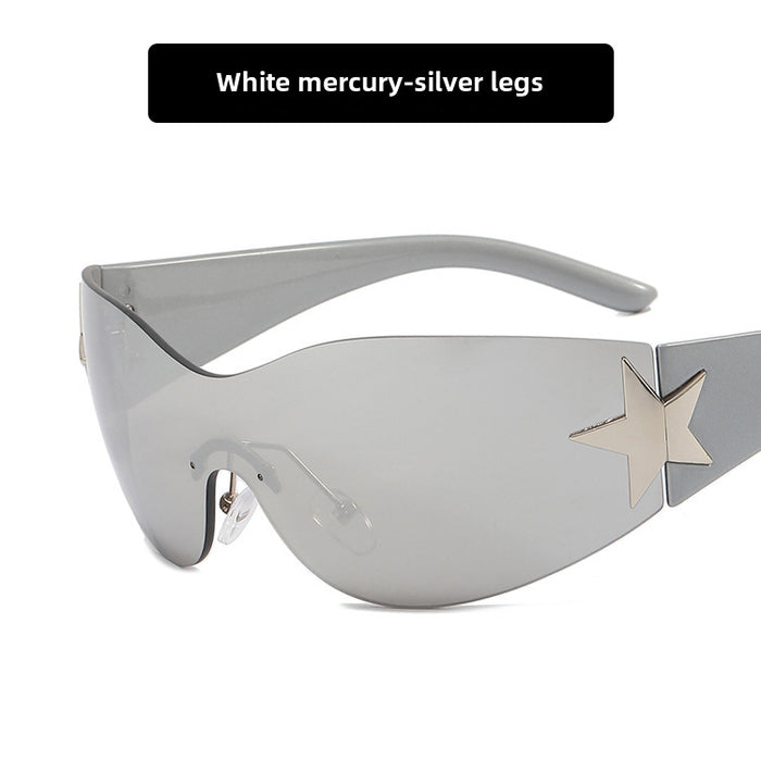Wholesale Frameless pentagram integrated pilot sunglasses, sunshade sunglasses
