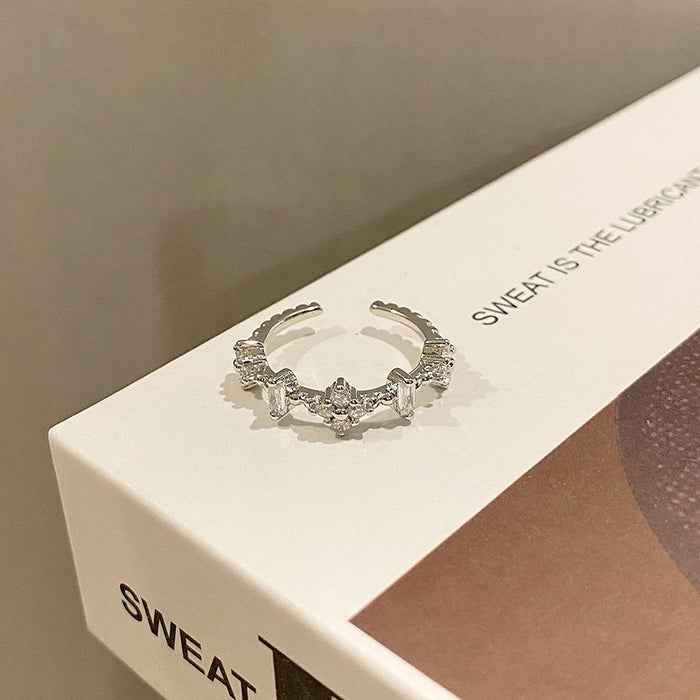 Wholesale Simple geometric cross opening ring, fashionable, niche, personalized, butterfly temperament, versatile, high-end feeling