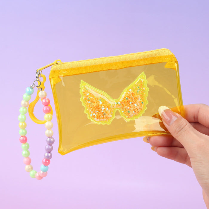 Wholesale PVC Transparent Wings Coin Purse Keychain Bag Charm Unisex Trendy Gift