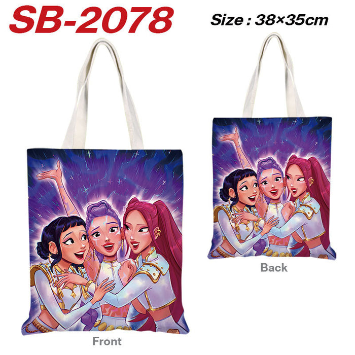 Wholesale Kpop full color printed shopping bag canvas tote bag  shoulder bag