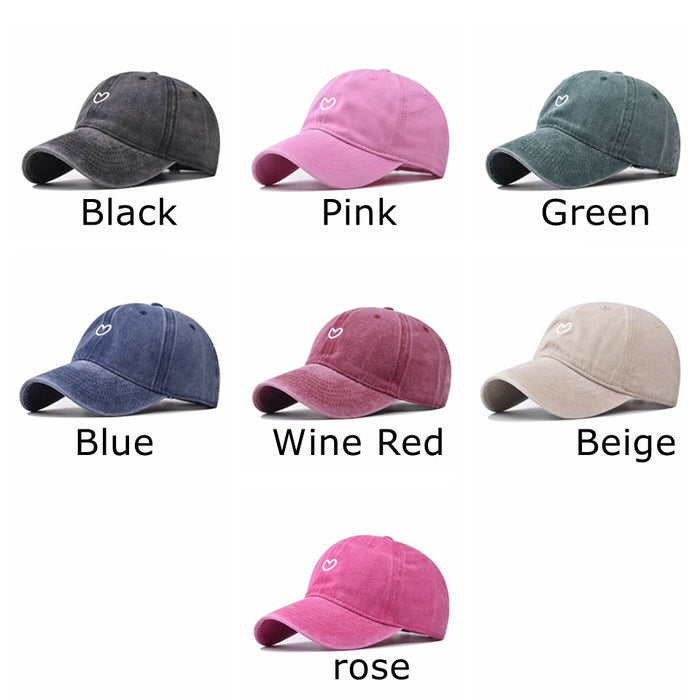 Wholesale Pure cotton washed old cute embroidered baseball cap duck tongue cap