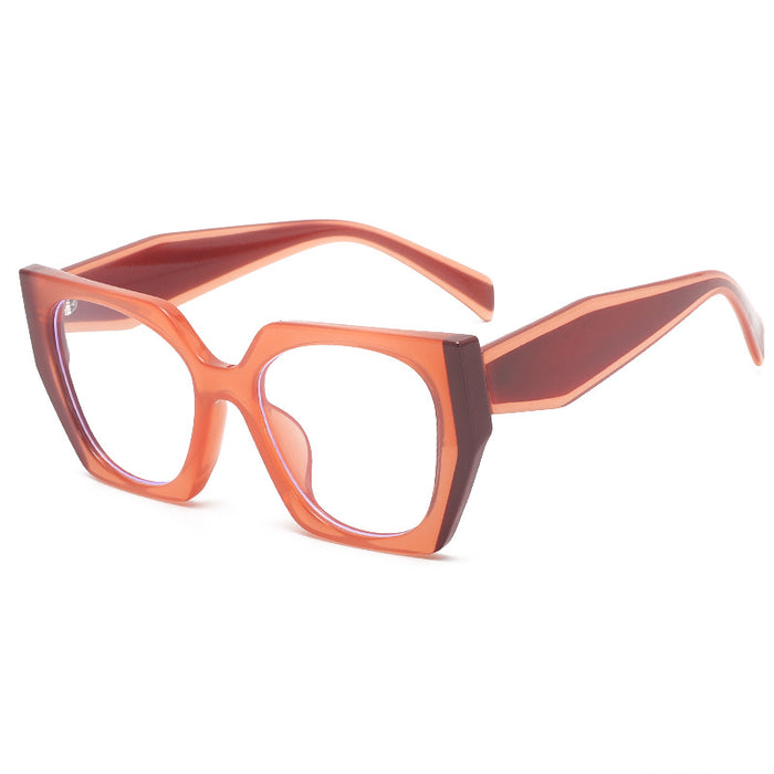 Wholesale Large Frame Contrasting Color Rectangular Flat PC Sunglasses JDC-SG-ZS013