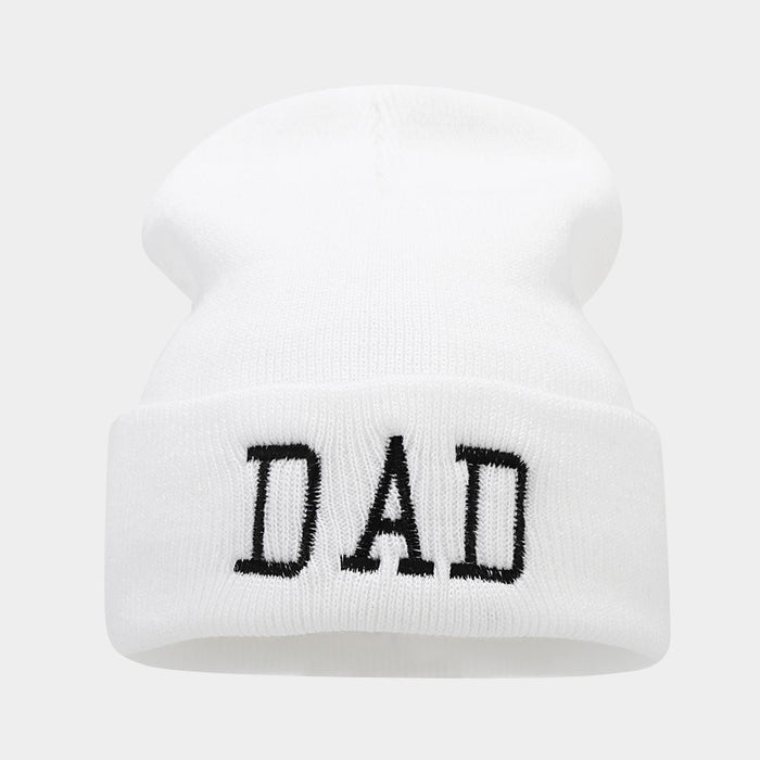 Wholesale DAD MOM Letters Embroidered Acrylic Warm Knitted Hat JDC-FH-LvYi053