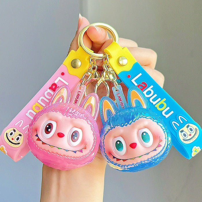 Wholesale Electroplated luminous cartoon 3D doll keychains for couples
