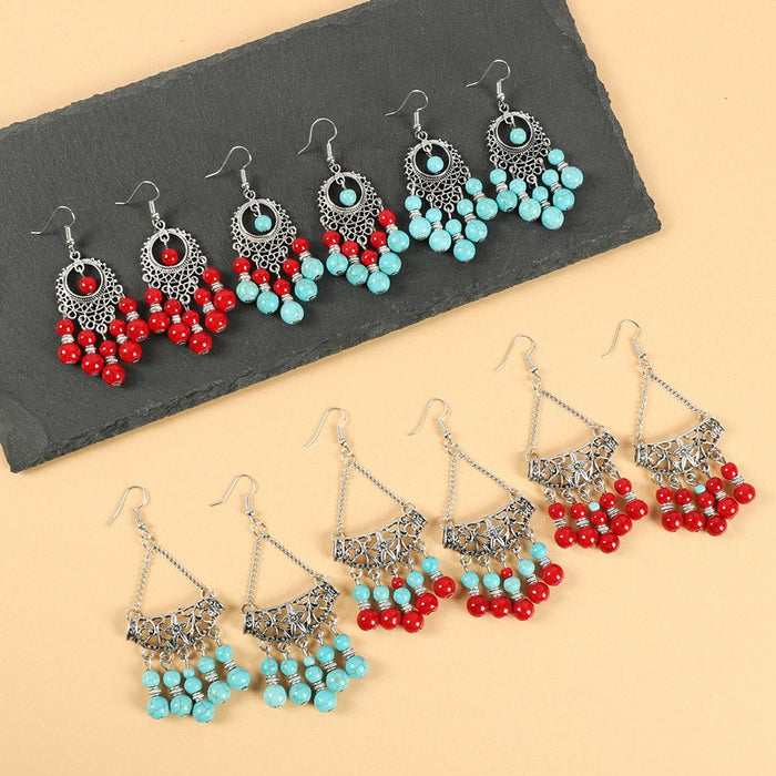 Wholesale Tassel earrings with hollowed out hidden silver earrings