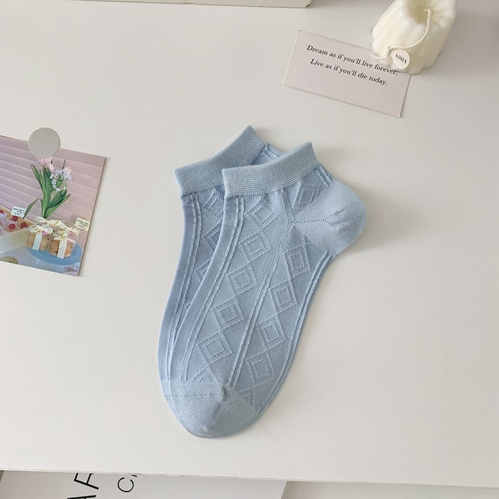 Wholesale All in one machine boneless cotton boat socks college style cute socks