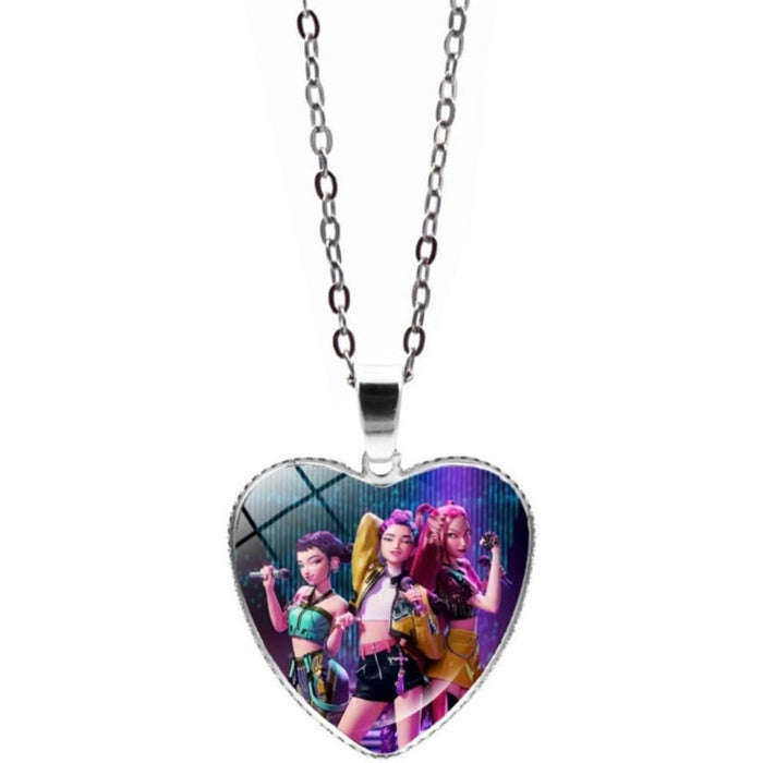 Wholesale Kpop Time Gem Heart Necklace