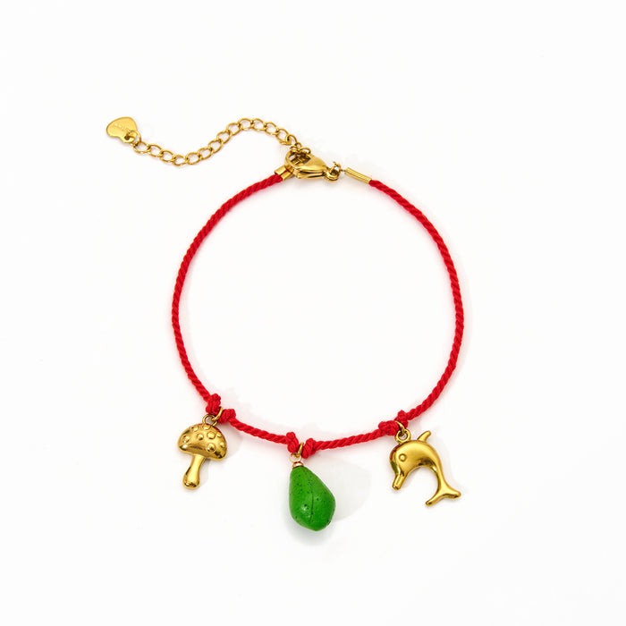 Wholesale Original Design Handmade Fruit Series Personalized Color Rope Bracelet Fashion Baita Weaving Hand Rope