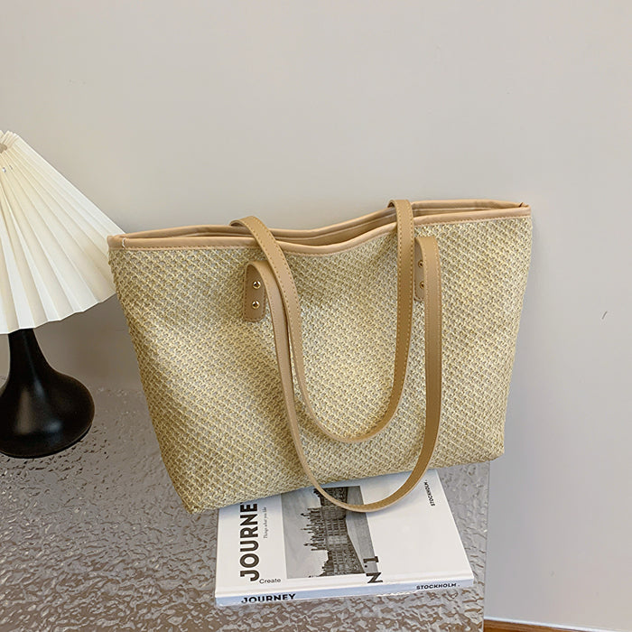 Wholesale Large capacity woven handbag, trendy beach bag, single shoulder armpit bag, tote bag