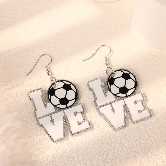 Wholesale Basketball, volleyball, creative earrings, party decorations, acrylic