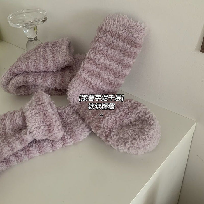 Wholesale Candy color striped lambswool socks