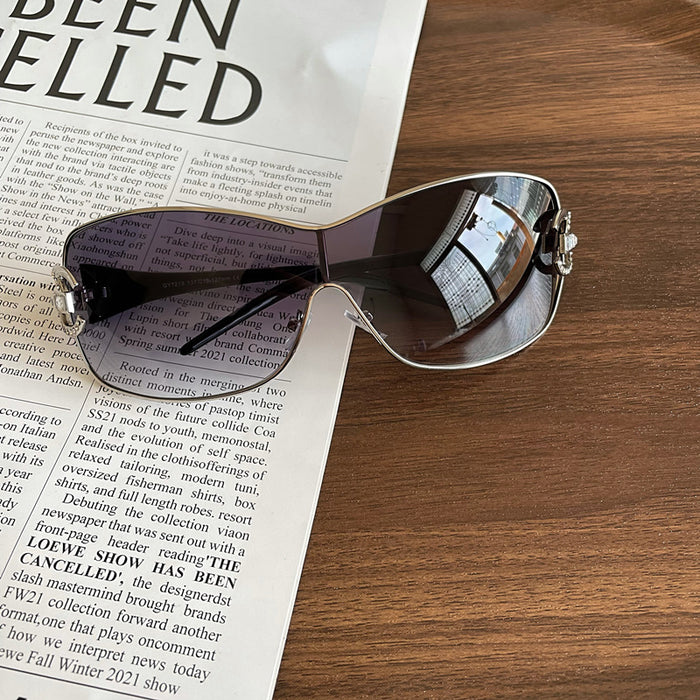 Wholesale Metal large box retro diamond inlaid sunglasses street photography sunglasses UV resistant glasses