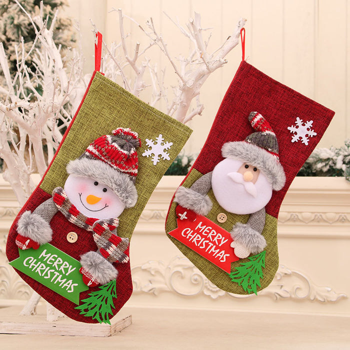 Wholesale Christmas socks gift bag children' s candy bag cartoon gift bag letter card Christmas socks