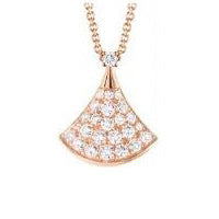 Wholesale Small skirt fan-shaped necklace silver light luxury niche shell