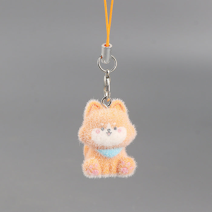 Wholesale Creative Cute Pet Pendant Flocked Small Animal 3D Bag Accessory Keychains