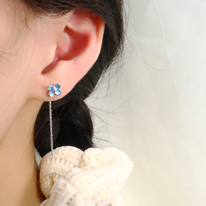 Wholesale Earline temperament earrings long floral fringe earrings