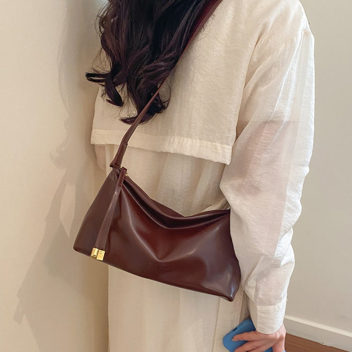 Wholesale Retro Pillow Shoulder Bag PU Leather Black