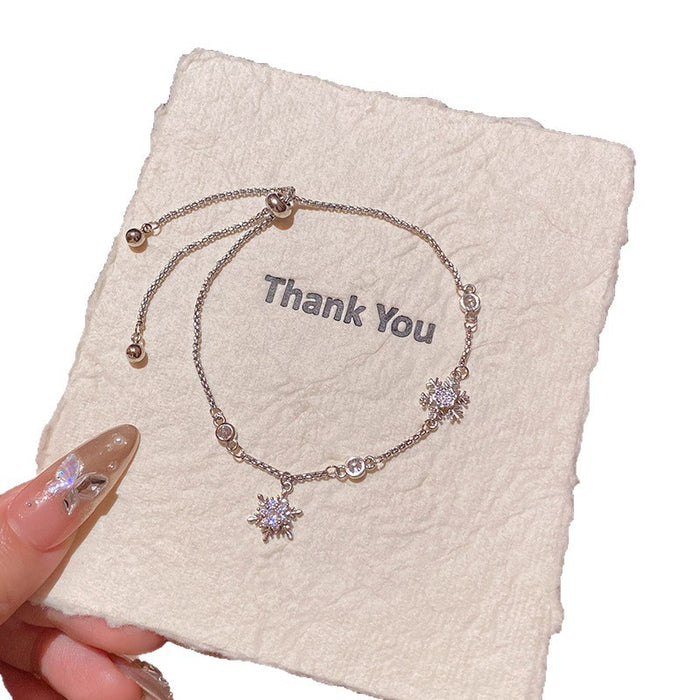 Wholesale Micro-paved zircon snowflake bracelet