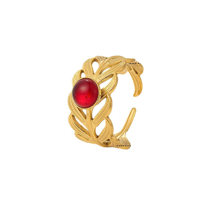 Wholesale Asymmetric geometry retro ring titanium steel light luxury design anti fading stainless steel jewelry