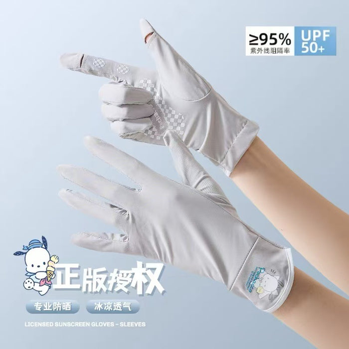 Wholesale Summer Sunscreen Ice Silk Non-slip  Gloves Cute Full-finger Thin Anti-driving Gloves