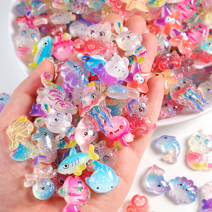 Wholesale Transparent luminous resin accessories DIY cream glue phone case hole shoe buckle hair clip patch