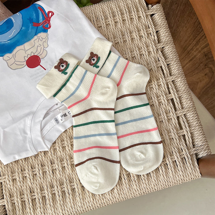 Wholesale College style ruffled cute cartoon combed cotton