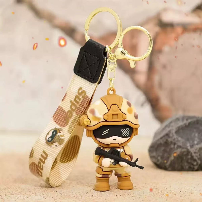 Wholesale Soft rubber cartoon special forces soldier keychains