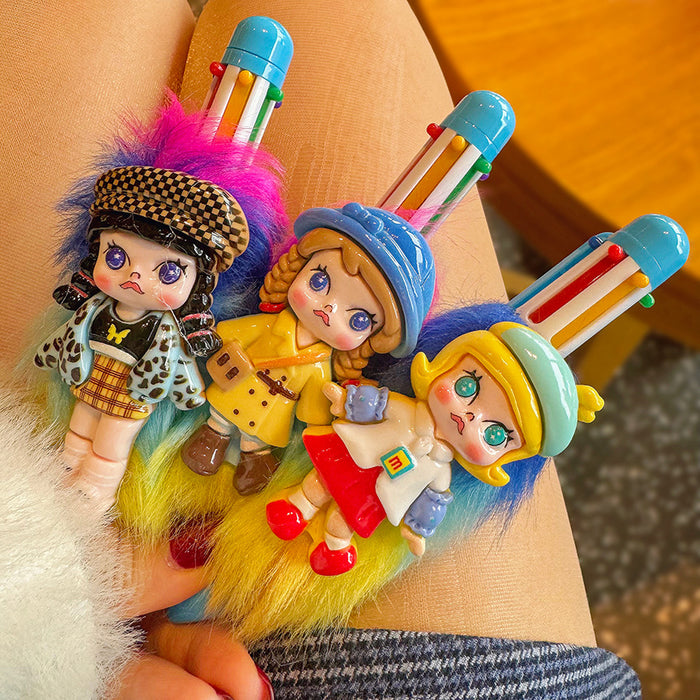 Wholesale Cute Press-to-press Ballpoint Pen Ins High Color Value Multi-color Ballpoint Pen