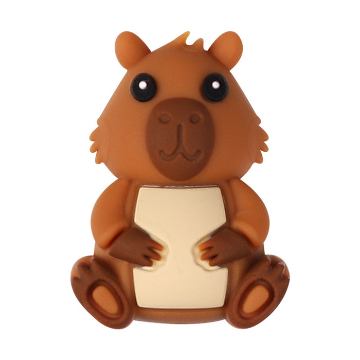 Wholesale 20pcs Cartoon Capybara Silicone Beads Capybara Jewelry DIY Bracelet Necklace Animal Silicone Beads