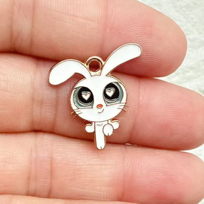 Wholesale 10pcs DIY Cartoon Cute Girl Alloy Resin Jewelry Pendant Necklace Earrings